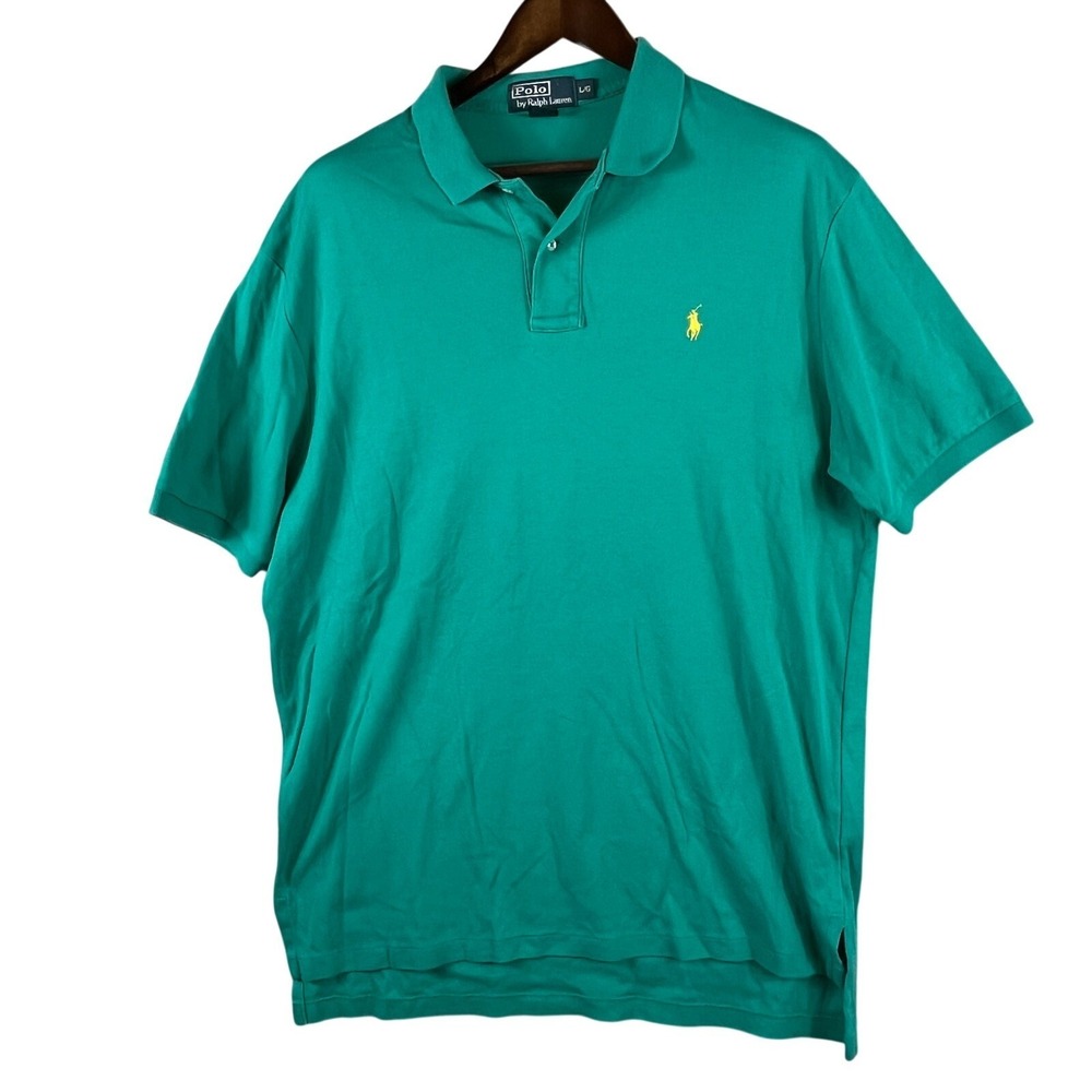 Polo Ralph Lauren Men L Classic Fit Polo Shirt Teal Green Preppy Golf Casual